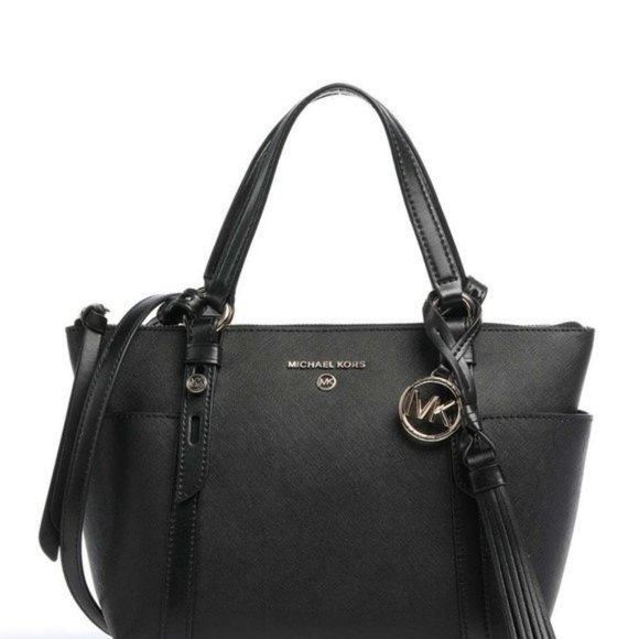 MK Large black Sullivan Jet Set Saffiano Leather Shoulder Bag - Picture 1 of 13